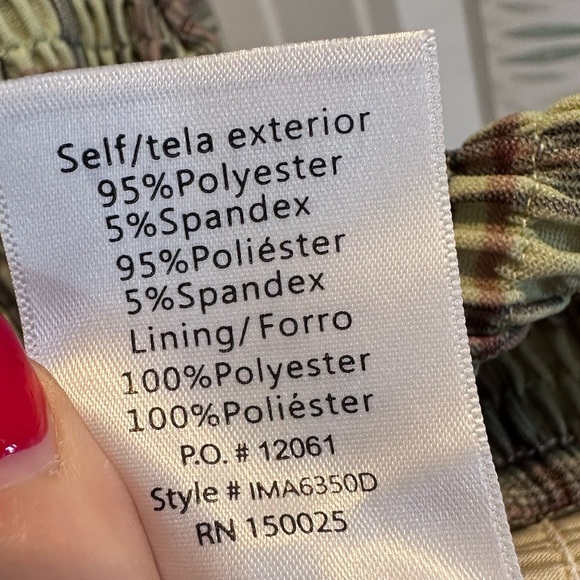 Inland Boutique Green Plaid Mesh Long Sleeve Short Skater Dress Size Small NWT - Picture 6 of 8